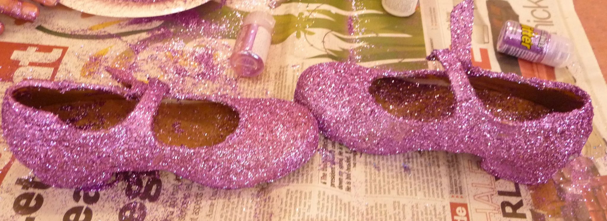 pink glitter tap shoes